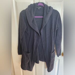 Barefoot Dreams Cozychic Lite Hooded Cardigan small navy